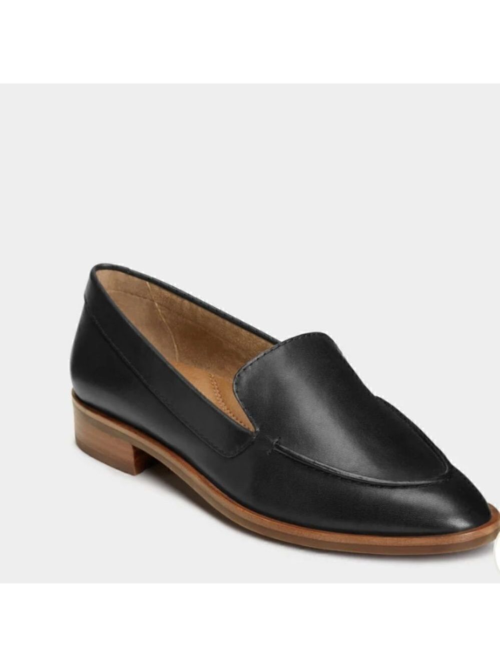 NIB Aerosole Comfortable Women's Loafer in Black Genuine Leather Size 5